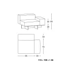 أريكة زاوية يسارية بقاعدة زجاجية شفافة للغاية، صنع في إيطاليا - روري Viadurini
