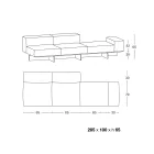 أريكة بقاعدة زجاجية شفافة للغاية ومقعد من القماش، صنع في إيطاليا - روري Viadurini