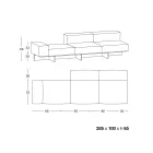 أريكة بقاعدة زجاجية شفافة للغاية ومقعد من القماش، صنع في إيطاليا - روري Viadurini