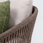 أريكة خارجية من خشب الساج والبولي إيثيلين - جون Viadurini