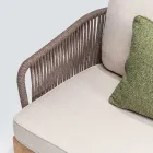 أريكة خارجية من خشب الساج والبولي إيثيلين - جون Viadurini