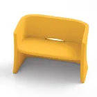 أريكة حديقة بمقعدين من البولي إيثيلين الملون، صنع في إيطاليا - جوميز Viadurini