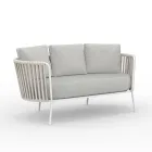 أريكة حديقة من الفولاذ المقاوم للصدأ ومسند ظهر من الحبل - لوكسورا Viadurini