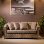 أريكة حديقة من ألياف كوبو الطبيعية مع وسائد - إيسيلدور Viadurini