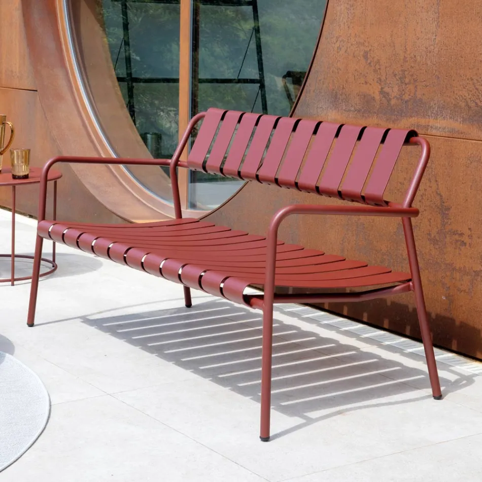 أريكة حديقة مصنوعة بالكامل من الألومنيوم - رائعة Viadurini