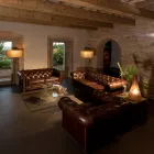 أريكة غرفة معيشة لشخصين أو ثلاثة أشخاص مصنوعة من الجلد العتيق بتأثير عتيق - Stamp Viadurini