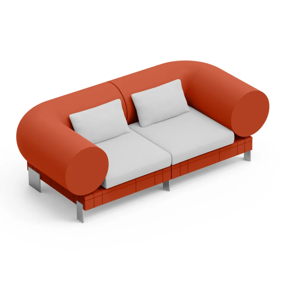 أريكة غرفة المعيشة ذات المقعدين مصنوعة من البولي إيثيلين بألوان مختلفة - أوربيس Viadurini