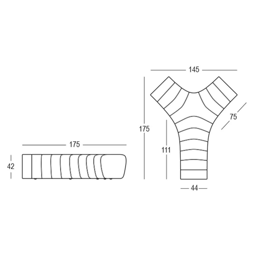 أريكة مكتب من البولي إيثيلين بلون غير لامع، صنع في إيطاليا - جالاتيا Viadurini