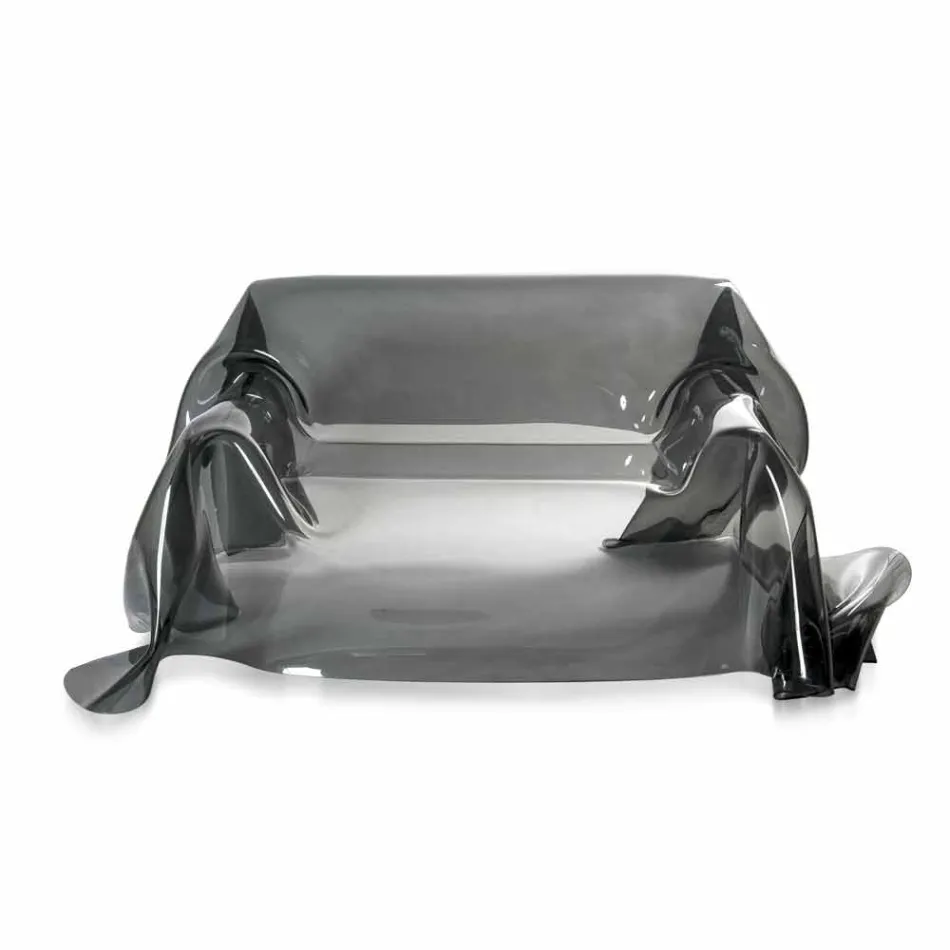 أريكة بتصميم عصري من زجاج شبكي مدخن، صنع في إيطاليا Viadurini