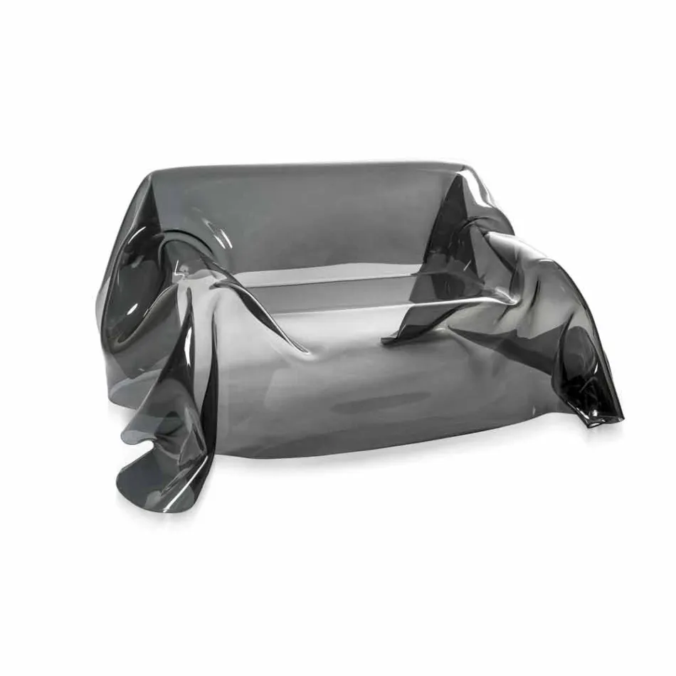 أريكة بتصميم عصري من زجاج شبكي مدخن، صنع في إيطاليا Viadurini