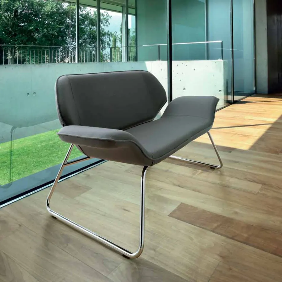 أريكة انتظار مصنوعة من الجلد الصناعي من تشيزاري، مصنوعة في إيطاليا Viadurini