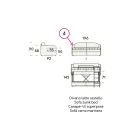 أريكة سرير بطابقين حديثة من القماش البني صنع في إيطاليا - بونت Viadurini