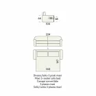 سرير أريكة مزدوج من قماش مصمم في إيطاليا - شقائق النعمان Viadurini