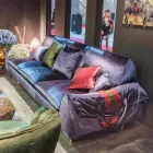 أريكة قماشية خطية مع مساند للذراعين من أكسل Viadurini