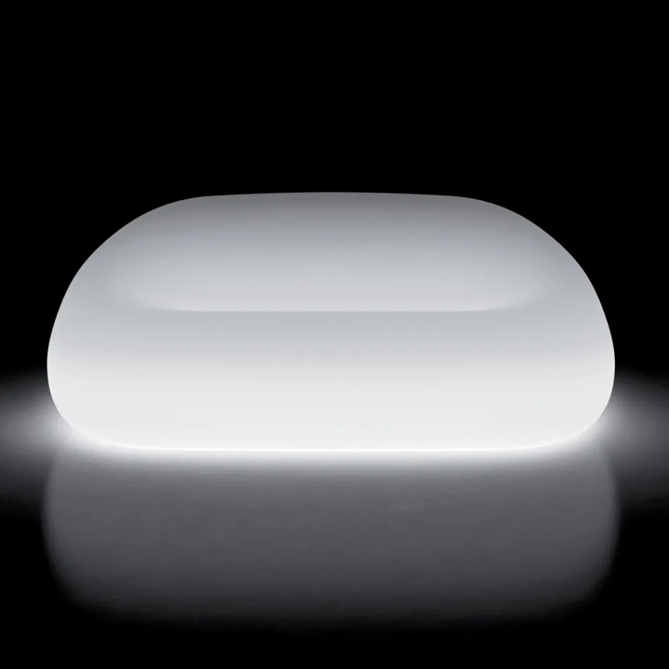 أريكة خارجية مشرقة مع إضاءة LED مصنوعة من البولي إيثيلين في إيطاليا - إرفين Viadurini