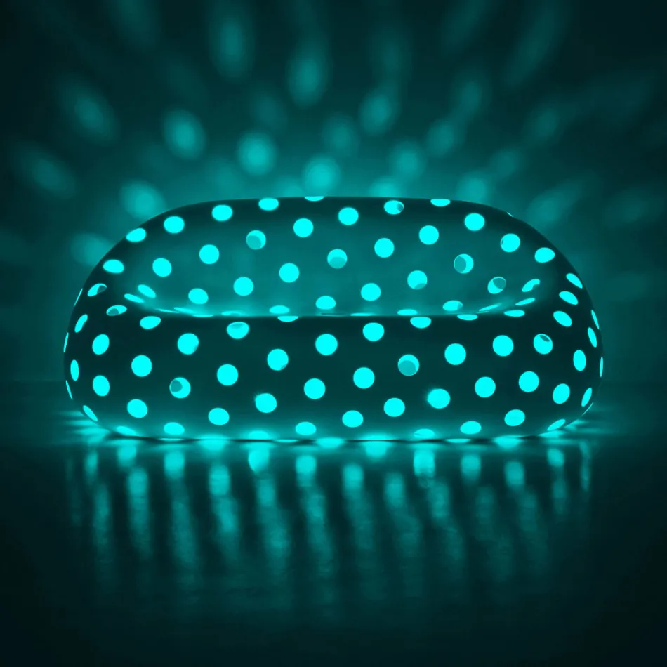 أريكة خارجية مضيئة من البولي إيثيلين مع إضاءة LED، صنع في إيطاليا - Asso Viadurini