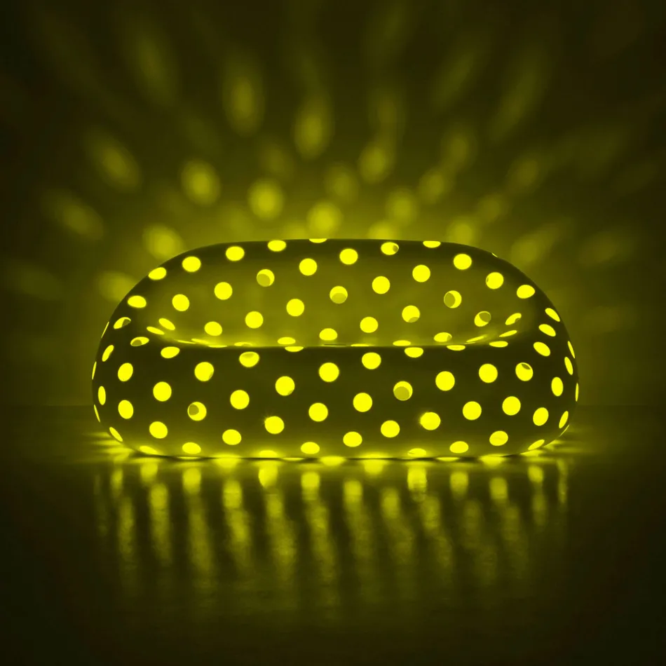 أريكة خارجية مضيئة من البولي إيثيلين مع إضاءة LED، صنع في إيطاليا - Asso Viadurini