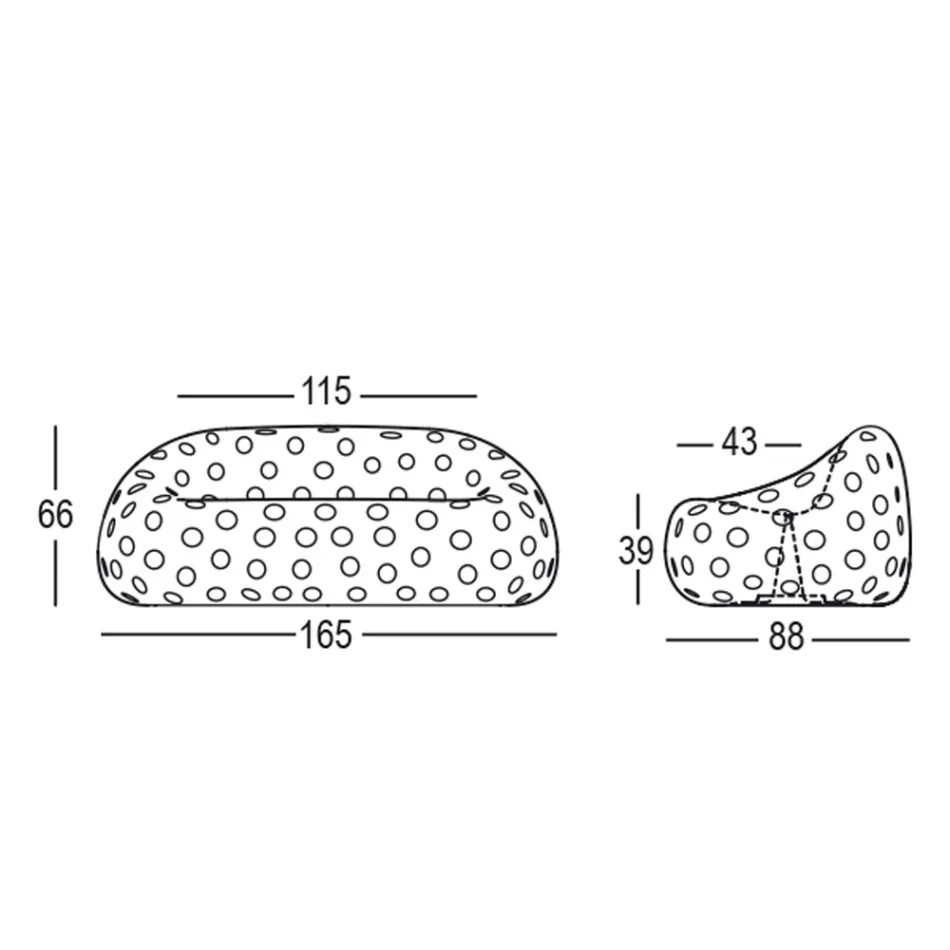 أريكة خارجية مضيئة من البولي إيثيلين مع إضاءة LED، صنع في إيطاليا - Asso Viadurini