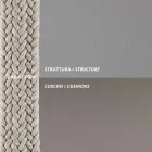 أريكة خارجية من الفولاذ بأحجام مختلفة ووسائد متضمنة، صنع في إيطاليا - برون Viadurini