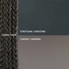 كرسي هزاز لشخصين مصنوع من المعدن والحبل مع مقعد من القماش صنع في إيطاليا - ماري Viadurini