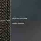 كرسي هزاز لشخصين مصنوع من المعدن والحبل مع مقعد من القماش صنع في إيطاليا - ماري Viadurini