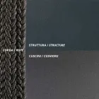 أرجوحة حديقة فولاذية مع حبال ووسائد متضمنة، صنع في إيطاليا - برون Viadurini