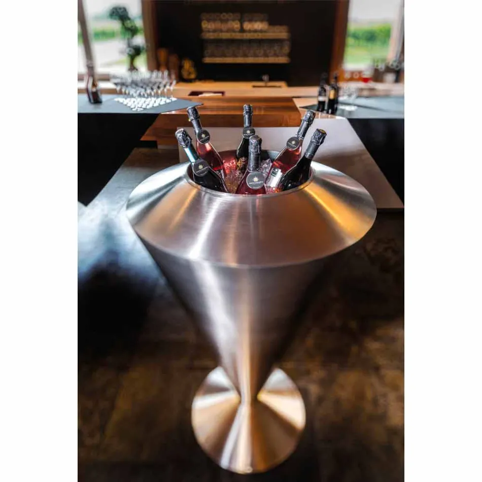 فرابيه أرضيات عصري بلمسة نهائية من الفولاذ الساتان، صنع في إيطاليا - أستانا Viadurini