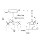 مجموعة حافة حوض الاستحمام الكلاسيكية مع دش يدوي من النحاس صنع في إيطاليا - إركولينا Viadurini
