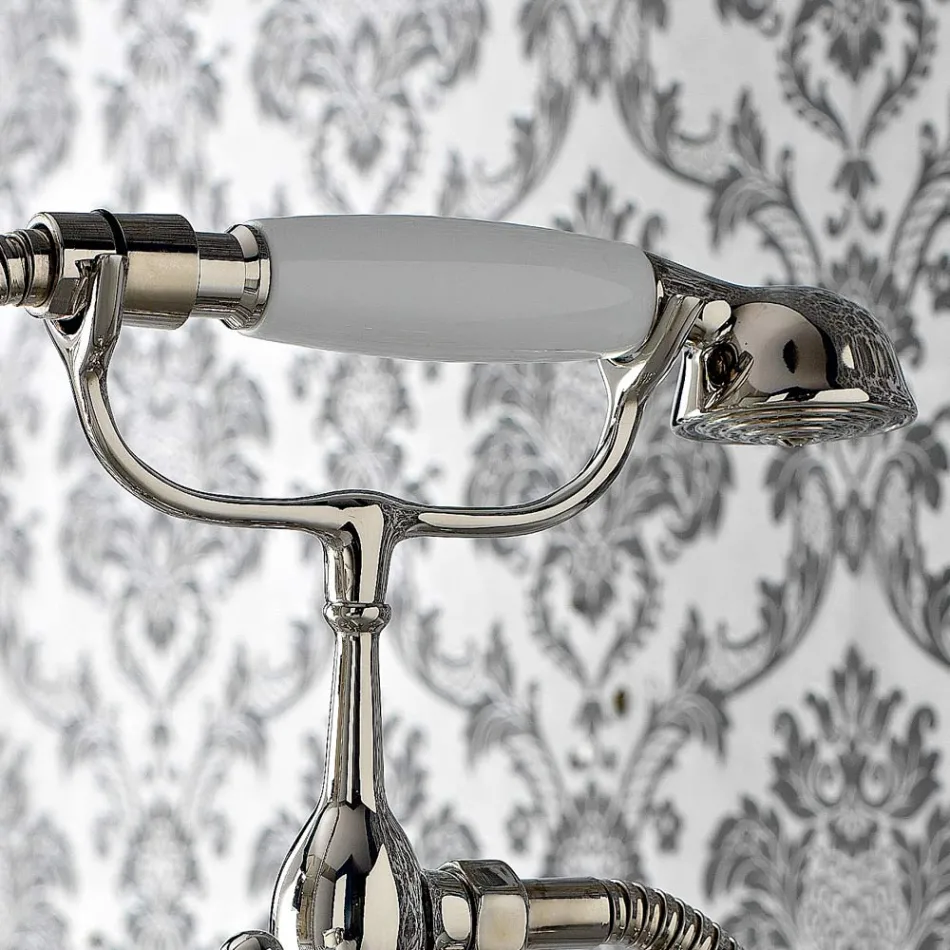 مجموعة حافة حوض الاستحمام الكلاسيكية مع دش يدوي من النحاس صنع في إيطاليا - إركولينا Viadurini