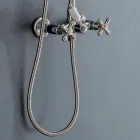 مجموعة دش دوبلكس كلاسيكية من النحاس مع رأس دش بثلاثة أحجام - إركولينا Viadurini