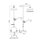 مجموعة دش مع قضيب نحاسي عتيق صنع في إيطاليا - كاترينا Viadurini
