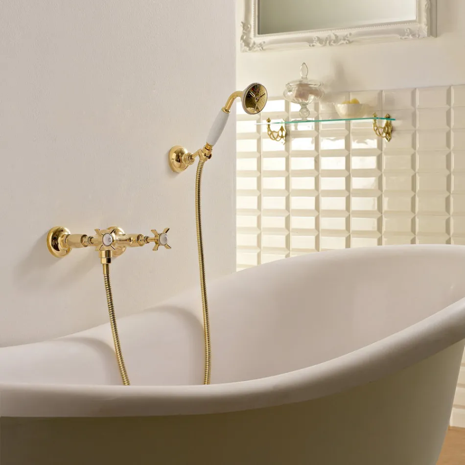 مجموعة دش بتصميم عتيق من النحاس صنع في إيطاليا – كاترينا Viadurini