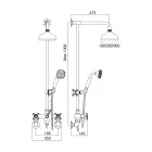 مجموعة دش عتيقة بقضيب نحاسي صنع في إيطاليا – سيلفانا Viadurini