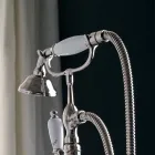 مجموعة حوض استحمام قائم على الأرض مع رف مناشف ودش يدوي، صنع في إيطاليا - تورينو Viadurini