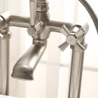 مجموعة حوض استحمام أرضية من النحاس، صنع في إيطاليا، طراز عتيق - سيلفانا Viadurini