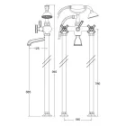 مجموعة حوض استحمام أرضية من النحاس، صنع في إيطاليا، طراز عتيق - سيلفانا Viadurini