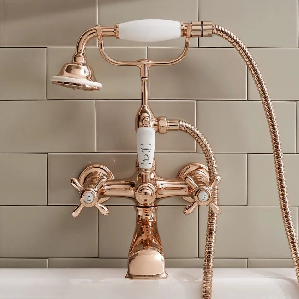 مجموعة أحواض الاستحمام النحاسية بتصميم عتيق، صنع في إيطاليا - كلاريسا Viadurini