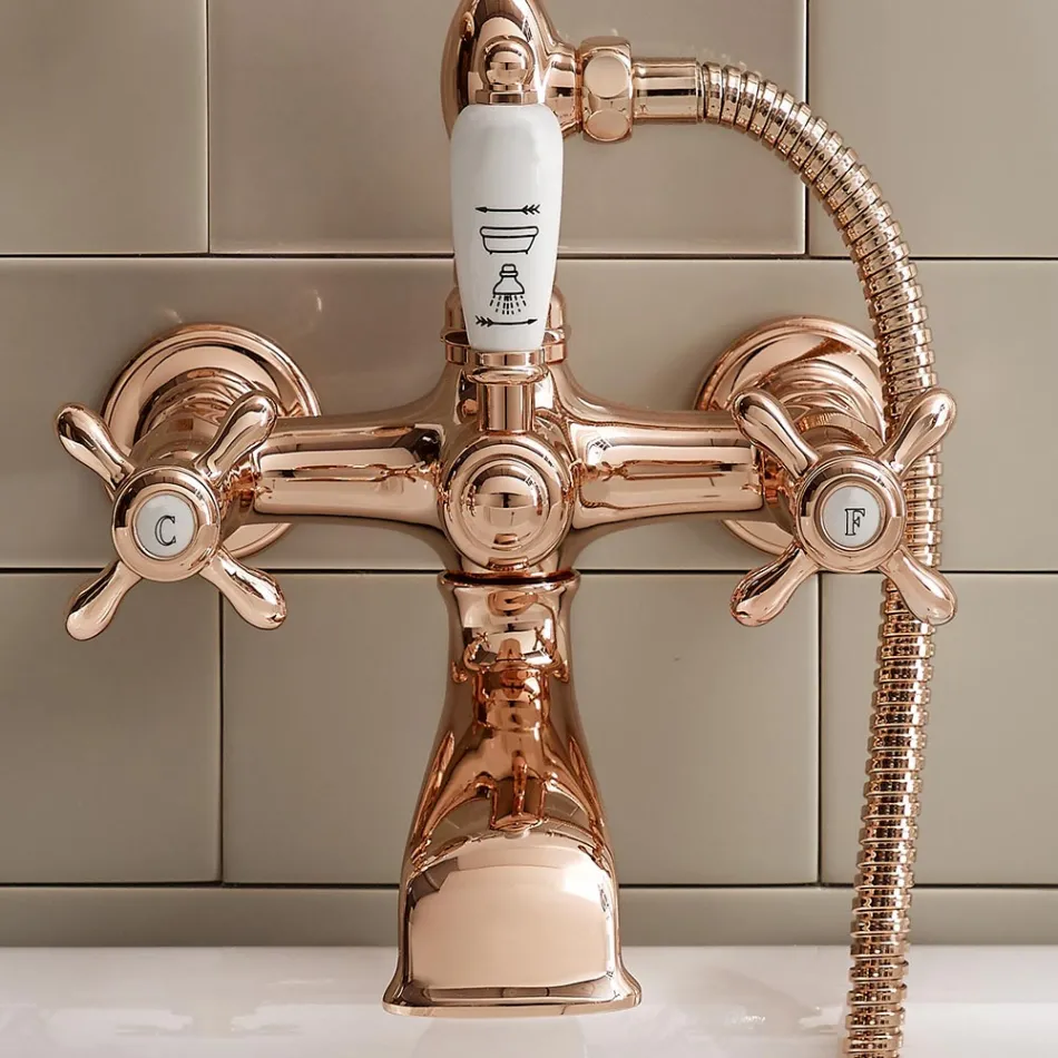 مجموعة أحواض الاستحمام النحاسية بتصميم عتيق، صنع في إيطاليا - كلاريسا Viadurini