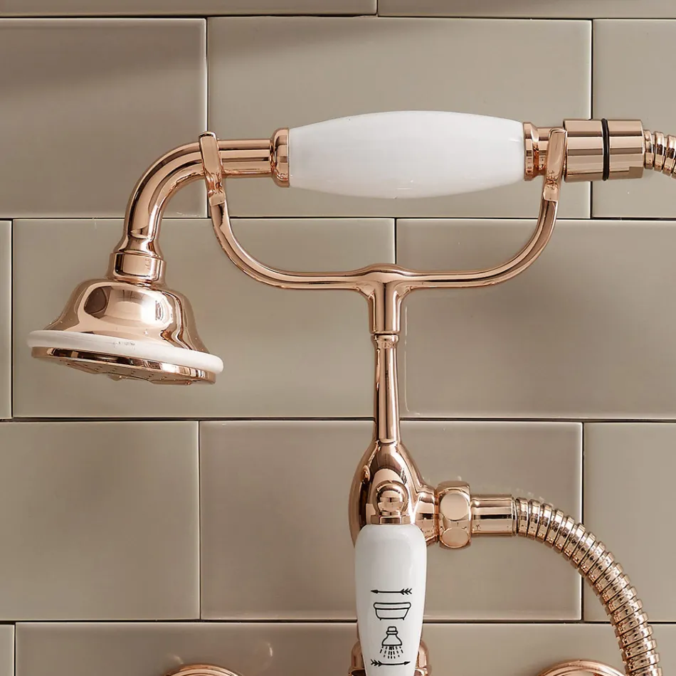 مجموعة أحواض الاستحمام النحاسية بتصميم عتيق، صنع في إيطاليا - كلاريسا Viadurini