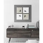 تركيب جداري ديكوري حديث باللونين الأبيض والرمادي - بوسي Viadurini