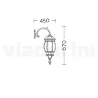 مصباح حائط خارجي على الطراز العتيق مصنوع من الألومنيوم في إيطاليا - ليونا Viadurini
