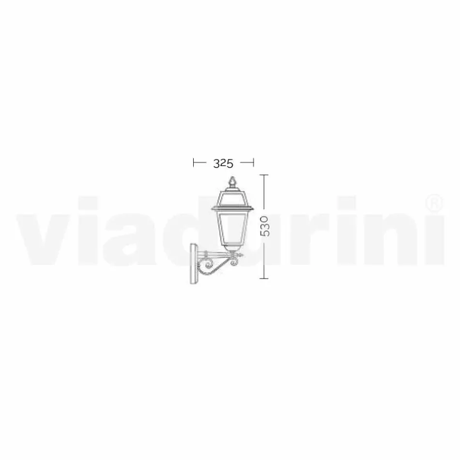 كريستل، مصباح حائط للحديقة من الألومنيوم مصنوع في إيطاليا Viadurini