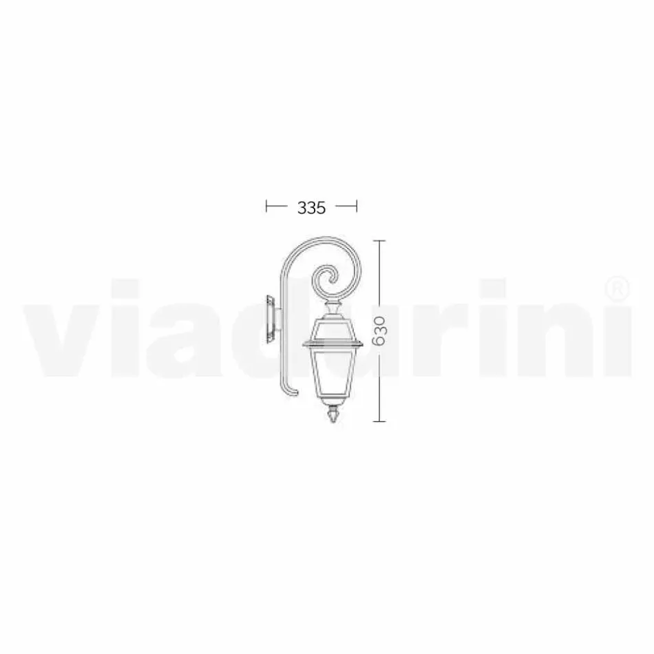 كريستل، مصباح حائط للحديقة من الألومنيوم مصنوع في إيطاليا Viadurini