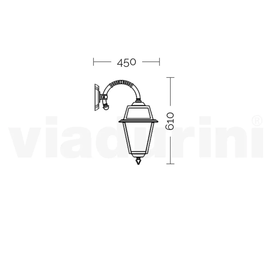 مصباح حائط خارجي عتيق من الألومنيوم صنع في إيطاليا - دوروتي Viadurini