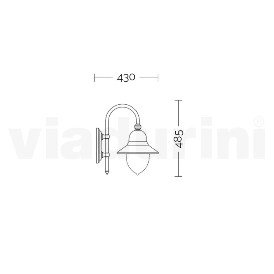 مصباح حائط خارجي عتيق من الألومنيوم صنع في إيطاليا - كاساندرا Viadurini