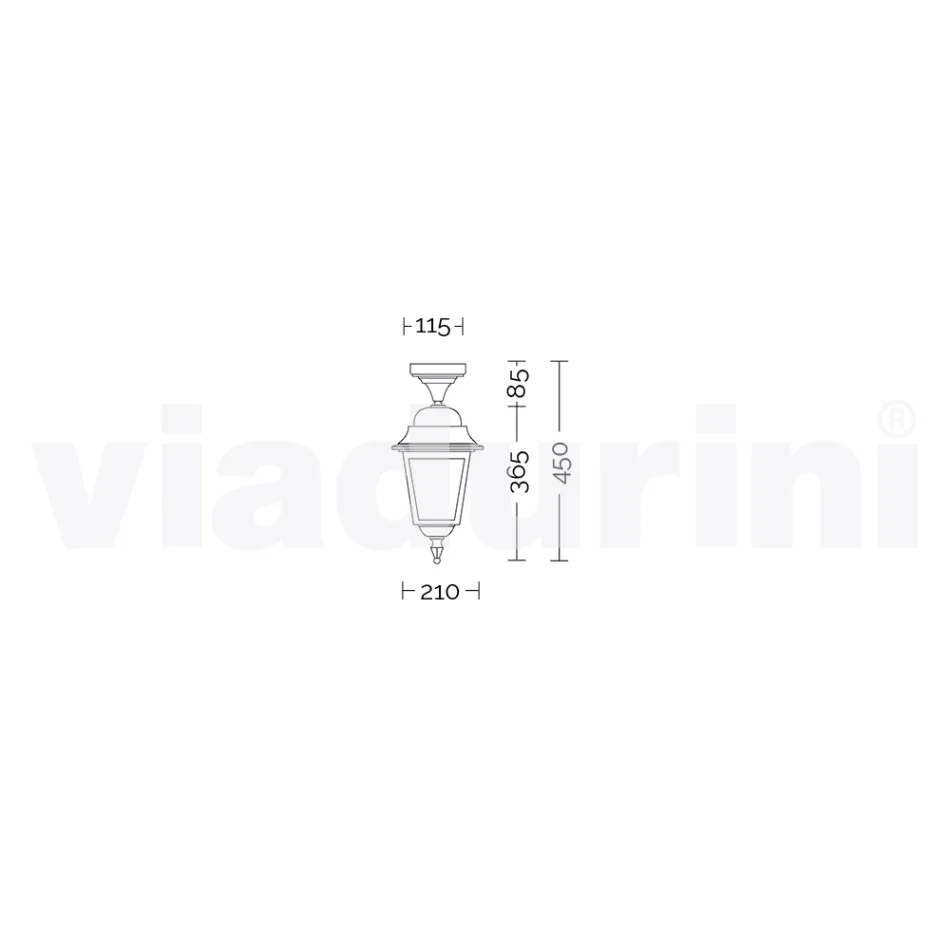 مصباح سقف حديقة من الألومنيوم صنع في إيطاليا، أكويلينا Viadurini