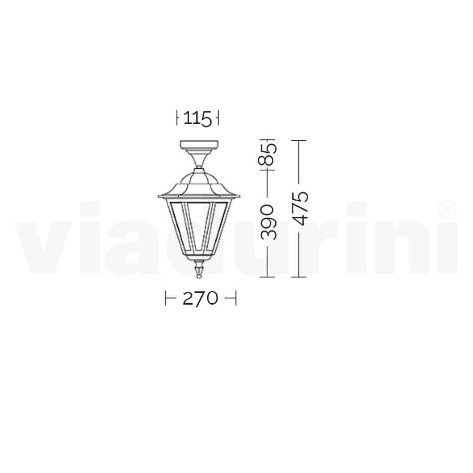 مصباح سقف للحديقة من الزجاج و5 تشطيبات من الألومنيوم - بيناكو Viadurini