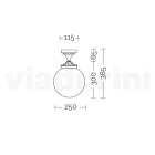 مصباح سقف من الأكريليك والألمنيوم الأسود صنع في إيطاليا - Trovanero Viadurini