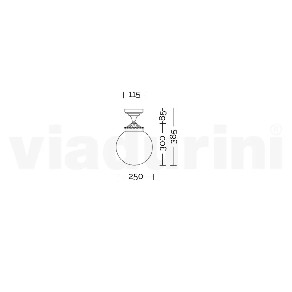 مصباح سقفي من الأكريليك العقيقي وهيكل من الألومنيوم الأبيض - تروفابيانكو Viadurini