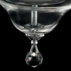 مصباح معلق بثلاثة مصابيح من الزجاج والكريستال آيفي، صنع في إيطاليا Viadurini